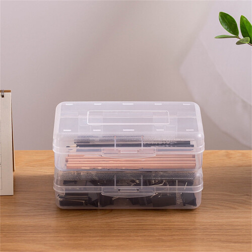 Clear Stackable Pencil Box, Large Capacity Plastic Organizer with Snap-Tight Lid – Under $5, Compatible with School & Office 2