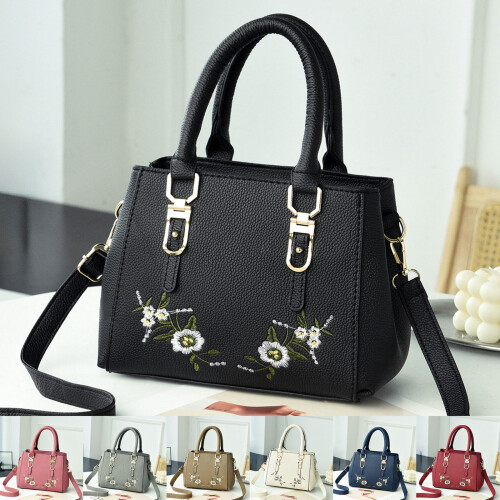 Δερμάτινες τσάντες Crossbody για γυναίκες μόδας με κέντημα στο πάνω μέρος με λαβή Satchel 2