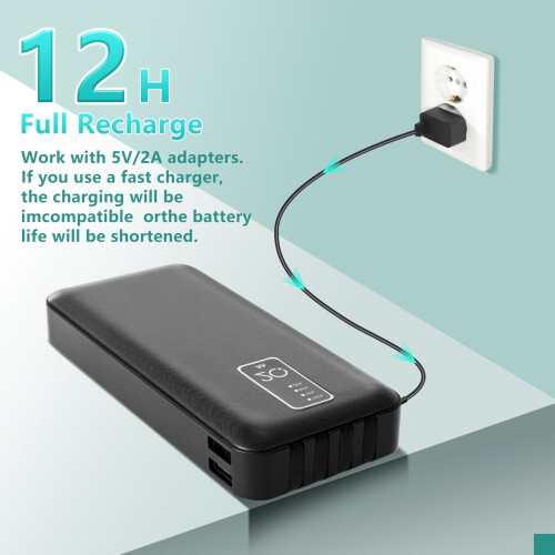 Φορητός φορτιστής 4 τεμαχίων, Power Bank 10000mAh, Διπλή μπαταρία USB, Τράπεζα μπαταρίας με 4 2