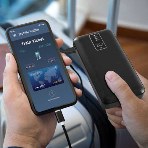 Φορητό Power Bank 20000mAh με 4 ενσωματωμένα καλώδια 1