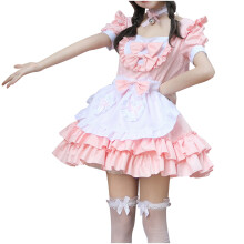 Rochie de servitoare franceză la modă pentru femei, uniformă, plus mărime, rochie de servitoare franceză, cu mânecă scurtă și guler pătrat,