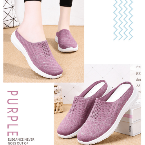 Γυναικεία slip-on loafers, εύκολα στην εφαρμογή και μακριά, αναπνεύσιμα πλεκτά φλατ 1