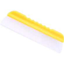 Rodo de silicone flexível de 30 cm com lâmina em T para limpeza de vidros de carros ou residências, cabo amarelo.