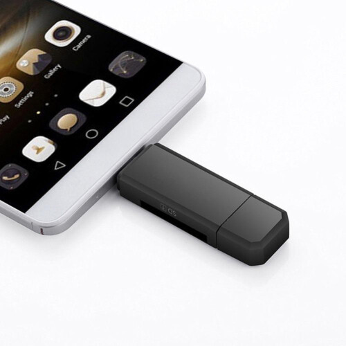 Προσαρμογέας Micro USB OTG σε USB2.0, Αναγνώστης καρτών SD/Micro SD με τυπική θύρα USB αρσενικό E3R7 1