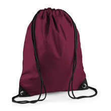 (One Size, Burgundy) Bagbase Premium Drawstring Bag