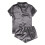 Dame Pyjamassæt Satin Casual Home Button Pyjamassæt Sort AM 4
