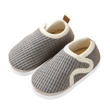 Pantuflas infantiles grises con diseño de animales de dibujos animados, talla 10.5