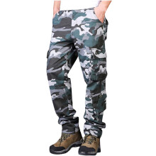 Bukser Lange Bukser til Herrer Plus Size Ren Bomuld Tyk Camouflage Multi-Lommer Slidstærke Overalls Bukser Blå