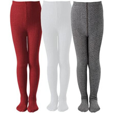 Tights med tykk kabelstrikk til babyjente, sømløse bomullsstrømper til småjenter, skoletights for 2T-12 år