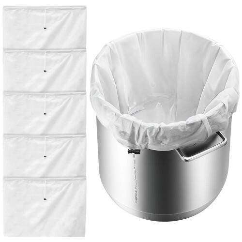 Extra Large Brew Bags 26x22in  5 Pack Reusable Polyester Mesh Strainer with Drawstring for Beer Wine Cider Brewing