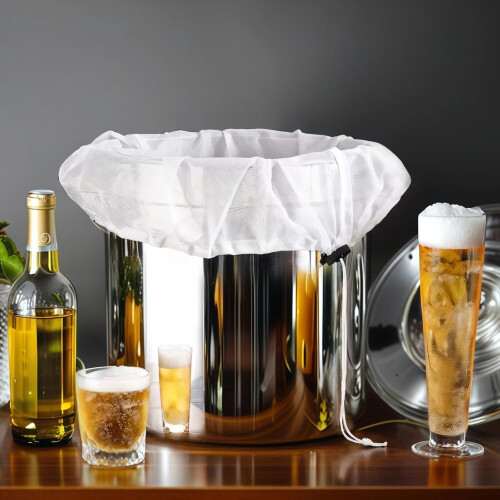 Extra Large Brew Bags 26x22in  5 Pack Reusable Polyester Mesh Strainer with Drawstring for Beer Wine Cider Brewing 2