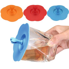 Conjunto de 3 Tampas de Silicone para Copos de Vidro, Tampa Marcadora para Xícara de Chá, Tampa de Silicone de Grau Alimentício com Suporte para
