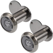 Deurspion, massief messing, 220 graden kijkgaatje met afdekking voor deuren van 35 mm tot 60 mm, antiek bronskleurige afwerking, 2 stuks
