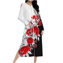 Abito pigiama floreale da donna 2025 con tasche, maniche lunghe, chiusura con cerniera frontale, maniche raglan, in pile double-face – taglie S-2XL