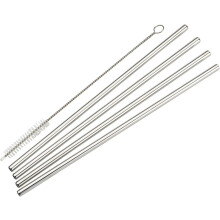 Canudo reto de aço inoxidável SSTW-8S, conjunto de 4 peças com escova de limpeza.