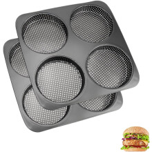 Stor hamburgerbolleform (2 stk.), 13 cm non-stick kulstofstålform, 11 cm bageform til boller, kødtærter, brød og minipizza
