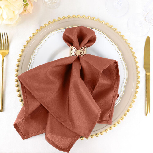 BalsaCircle 20 Pieces 20" Terracotta Polyester Napkins Wedding Kitchen 1