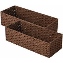 Runder Toilettenkorb aus Papierseil, braun, 2er-Pack