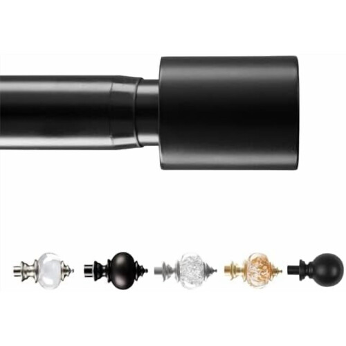 Τηλεσκοπική κουρτινόξυλα βαρέως τύπου 30-48" 3/4" μαύρης μεταλλικής κατασκευής με