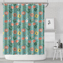 Virágmintás vízálló zuhanyfüggöny 183 cm x 226 cm, 32 cm-es