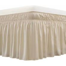 Bettrock mit elastischem Bund, Rüschen, 35,5 cm lang, beige