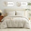 Ensemble de couette en microfibre beige Queen 3 pièces 2