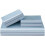 Set copripiumino matrimoniale in raso, azzurro, 5 pezzi 7