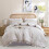 Beige Ruffle Comforter Set Soft Fluffy 3PCS 1