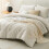 Beige Queen Comforter Set, 3-Pc Boho Solid Quilted Bedding, Down Alternative Comforter + 2 Pillowcases, All-Season 6