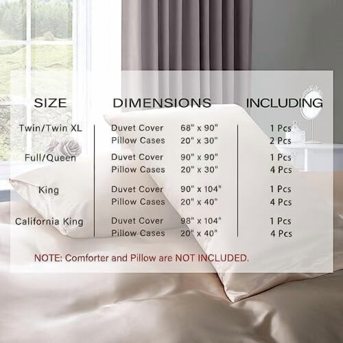 Satin Duvet Cover Set Ivory White 5-Piece 2