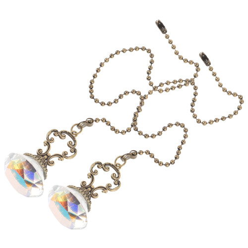 Metal Ceiling Fan Pull Chain Golden 2 pcs 14.2 x 1.4 in 2