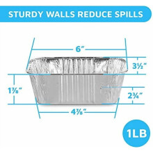 Aluminiowe jednorazowe formy do pieczenia chleba 6" x 3,5", bardzo grube, przyjazne dla środowiska i nadające się do recyklingu, opakowanie