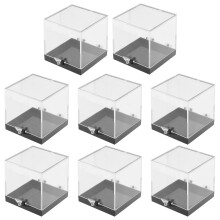 Boîte de présentation standard pour minéraux, 8 cubes transparents