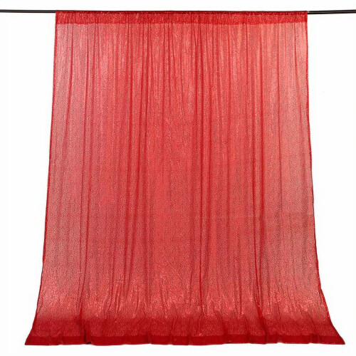 BalsaCircle 8feet x 8feet Κόκκινη Κουρτίνα με Πούλιες για Φωτογραφικό Θάλαμο Γάμου και Γάμου 1