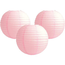 Set van 3 ronde papieren lantaarns voor bruiloften, verjaardagsfeesten en andere gelegenheden.