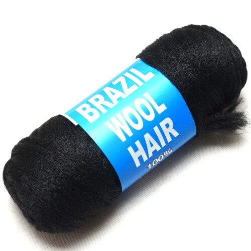 Μαύρο ακρυλικό νήμα από βραζιλιάνικο μαλλί Hair1Roll για αφρικανικά μαλλιά, 1