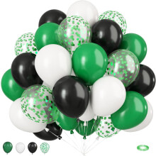50 ballons de Noël en latex rouge, vert et blanc