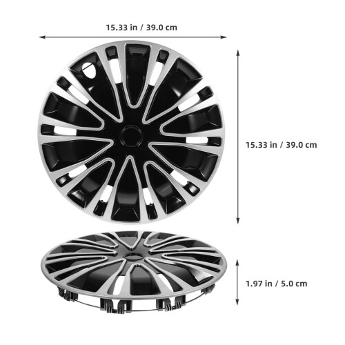 Enjoliveurs universels pour roues de voiture, remplacement facile, en polypropylène noir, design unique. 1