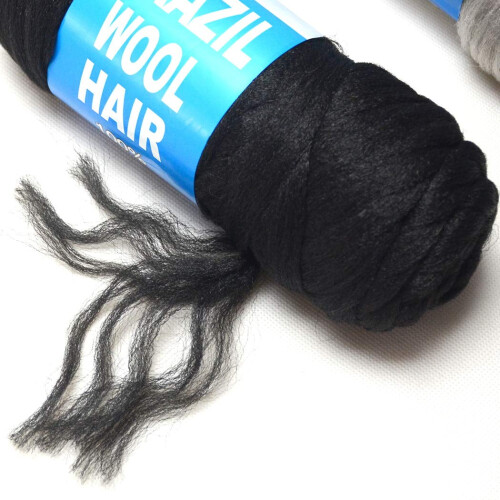 Μαύρο ακρυλικό νήμα από βραζιλιάνικο μαλλί Hair1Roll για αφρικανικά μαλλιά, 2