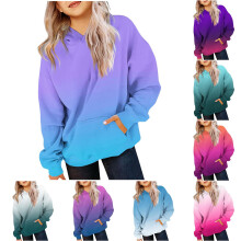 Hoodie met lange mouwen en kleurverloop voor meisjes, met zakken.