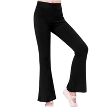Girls Flare Leggings Kids Sports High Waist Solid Versatile Outerwear Practice Dance Bell-Bottomed Pants Long Pants 5-16 Years