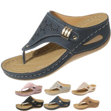 Flip Flops for Women Wedge Sandals Slip On Shoes Beach Dressy Casual Boho with Arch Support Wedge Heel Vintage Wide Width Sandals
