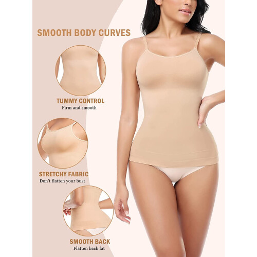 Γυναικείο φανελάκι με λάστιχο Tummy Control Cami Shaper, χωρίς ραφές, συμπίεσης, για γυναίκες 2