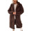 Γυναικείο παλτό Shearling με μακριά μανίκια, μονόχρωμο πανωφόρι με εγκοπή και πέτο, 1