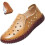 Γυναικεία Δερμάτινα Casual Loafers με κοψίματα, φλατ slip-on παπούτσια, χειροποίητη ραφή, 1
