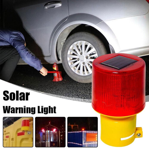 Solar LED Emergency Warning Light Beacon Strobe 12V 24V 2