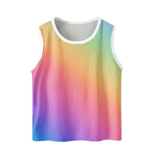 Zomerse tanktops voor meisjes, casual tanktops voor meisjes, peuters, kinderen, jongens en modieuze schattige camisole met kleurverloopprint en
