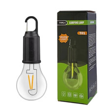 Draagbare LED-lamp voor buiten, camping, noodverlichting, USB Type-C oplaadbaar, duurzame tentlamp in retrostijl voor thuis en wandelavonturen.