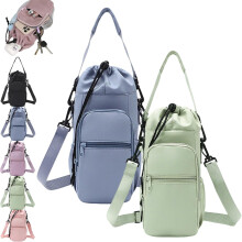 Bolsa Transversal Acolchoada para Garrafa de Água com Bolso para Celular - Ideal para Caminhadas