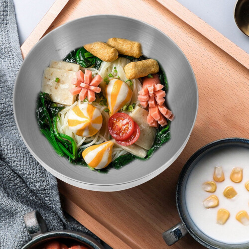 Conjunto de 2 tigelas para salada em aço inoxidável 1